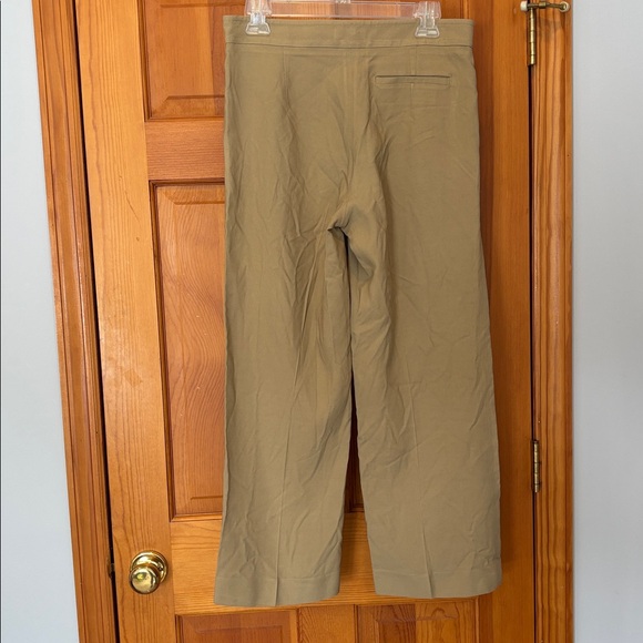 Scanlan Theodore Beige Flat Front Straight Wide Leg Trousers Size 6 - Picture 2 of 8